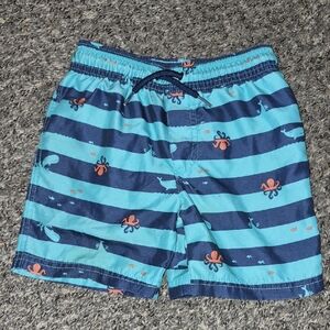 Carter's Blue and Orange Kids Swim Trunks